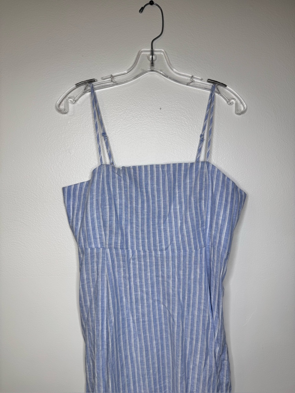 NWT GAP Light Blue & White Striped Linen Blend Maxi Dress - Picture 4 of 10